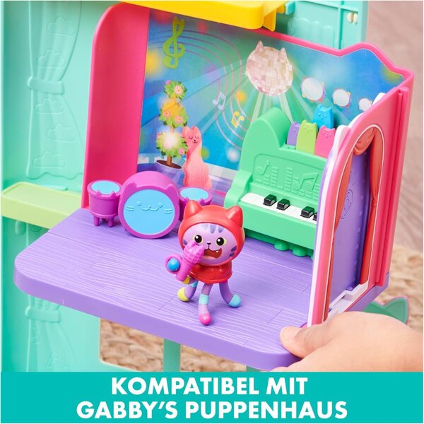 DREAMWORKS GABBY'S DOLLHOUSE - Deluxe Groovy Music Room con DJ Katzenminze e accessori, 3+ anni