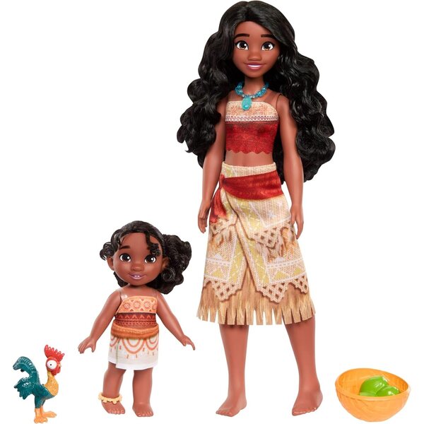 Mattel Disney Vaiana 2 Set mit 2 Puppen mit Zubehör und Haustier Heihei