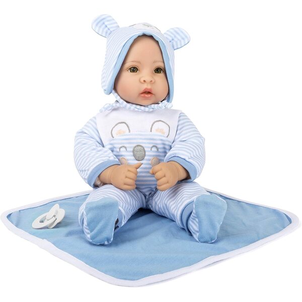 Kleine Fußpuppe Lukas mit abnehmbarer Kleidung und Zubehör für Rollenspiele