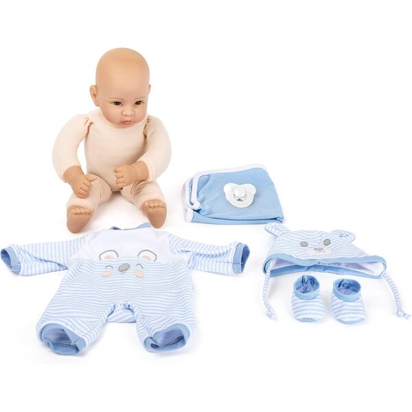 Kleine Fußpuppe Lukas mit abnehmbarer Kleidung und Zubehör für Rollenspiele