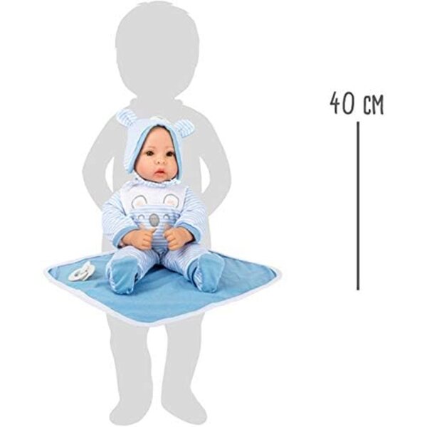 Kleine Fußpuppe Lukas mit abnehmbarer Kleidung und Zubehör für Rollenspiele