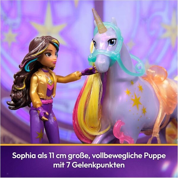 Unicorn Academy Sophia und Wildstar Pferd mit Originalzubehör 12 cm für Kinder