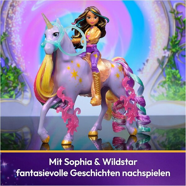 Unicorn Academy Sophia und Wildstar Pferd mit Originalzubehör 12 cm für Kinder