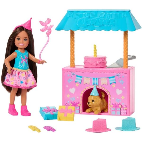 Barbie Chelsea Party 2-in-1 mit Puppe und Zubehör – Komplettes Spiel für Kinder