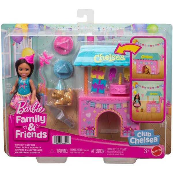 Barbie Chelsea Party 2-in-1 mit Puppe und Zubehör – Komplettes Spiel für Kinder