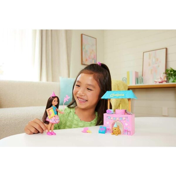 Barbie Chelsea Party 2-in-1 mit Puppe und Zubehör – Komplettes Spiel für Kinder
