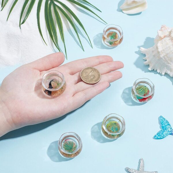 MINI-AQUARIUM-Puppenhaus, 5-teilig, realistisches Design mit farbigen Kunststoff-Fischen