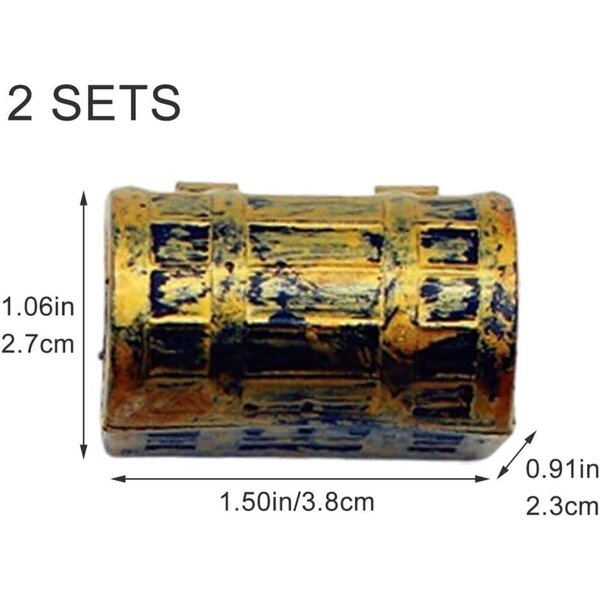 Wudaizhi Miniatura Scrigno dei Pirati in Lega con Monete e Lingotti 3,8x2,7x2,3 cm
