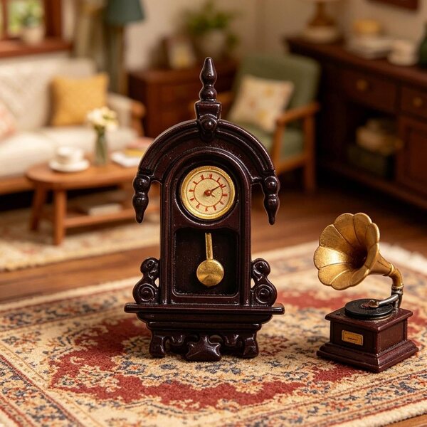 Mini Orologio da Parete in Legno per Casa delle Bambole, Decorazione Realistica 3x5,5 cm