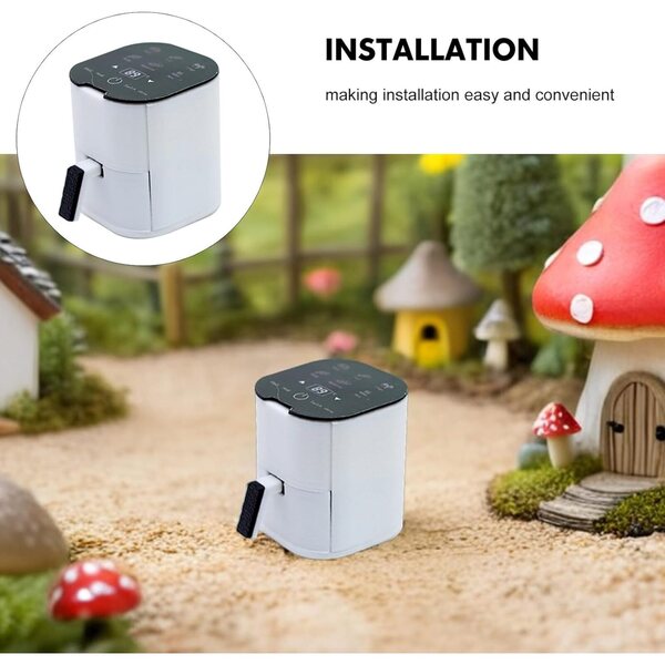 Miniatur friggitrice ad aria per casa delle bambole in plastica bianca, dimensioni compatte
