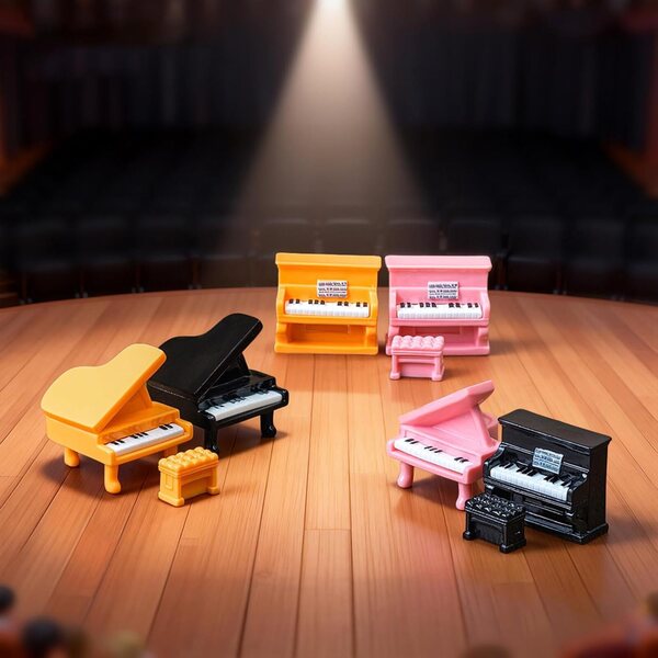 Set mit 3 Miniatur-Musikinstrumenten aus Kunstharz für Dekorationen und kreative Projekte