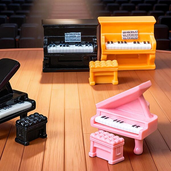 Set mit 3 Miniatur-Musikinstrumenten aus Kunstharz für Dekorationen und kreative Projekte