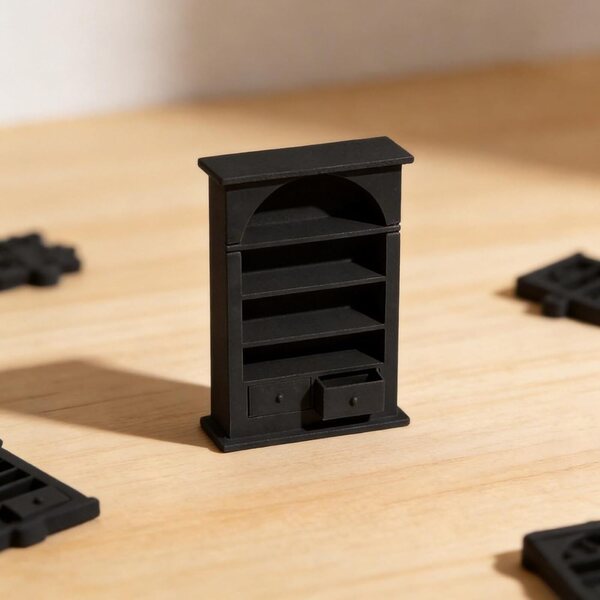 Miniatura Libreria 1:12 per Case di Bambole e Scenografie - Accessorio Decorativo