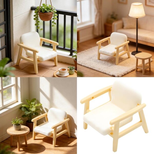 Miniatur-Mini-Sofastuhl für Puppenhaus 1:12 – Sessel für Kinder und Dekoration