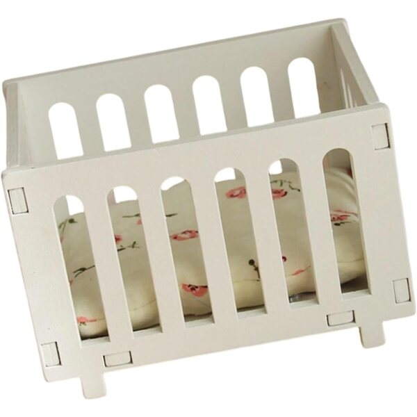 Culla in legno per bambole 1:12 gioco e decorazione per case delle bambole