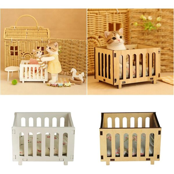 Culla in legno per bambole 1:12 gioco e decorazione per case delle bambole