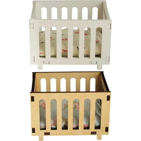 Culla in legno per bambole 1:12 gioco e decorazione per case delle bambole