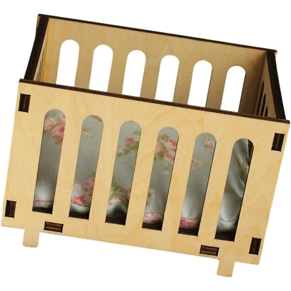 Culla in legno per bambole 1:12 gioco e decorazione per case delle bambole