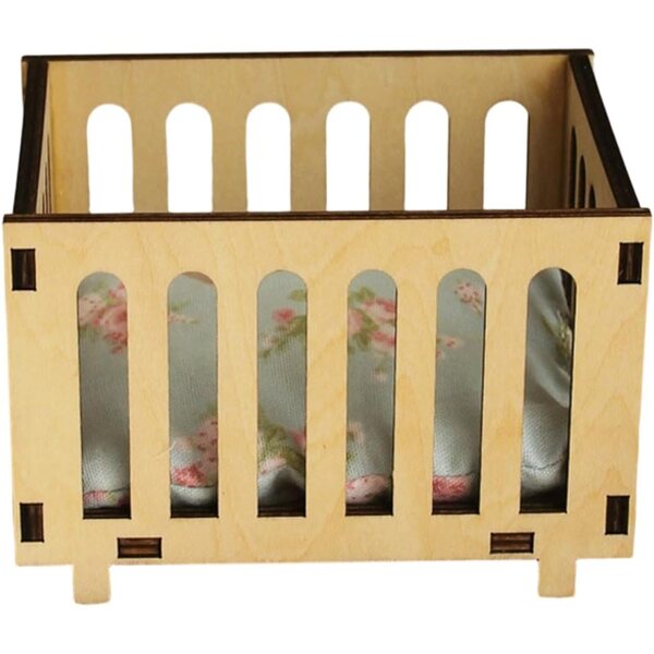 Culla in legno per bambole 1:12 gioco e decorazione per case delle bambole