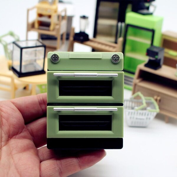 Puppenhaus-Miniaturofen 1:12 mit funktionierender Tür und Zubehör