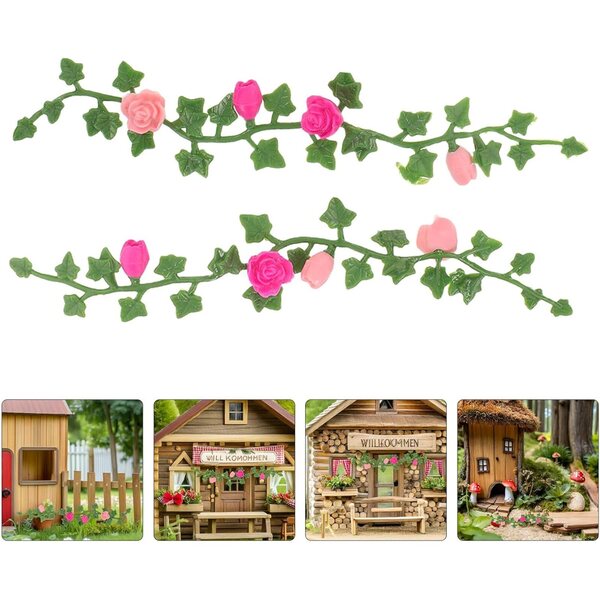 ibasnice Rankenpflanzen Miniature 10 pezzi per casa delle bambole e Diorami verde realistico