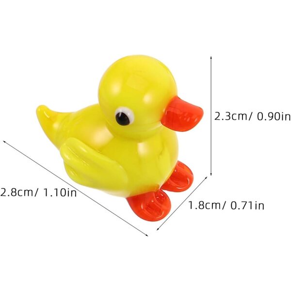 Set 4 Miniature Anatre in Vetro Soffiato Giallo per Decorazione e Regalo
