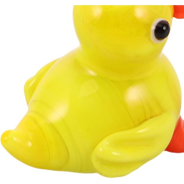 Set 4 Miniature Anatre in Vetro Soffiato Giallo per Decorazione e Regalo