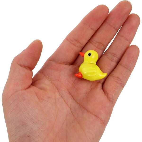 Set 4 Miniature Anatre in Vetro Soffiato Giallo per Decorazione e Regalo