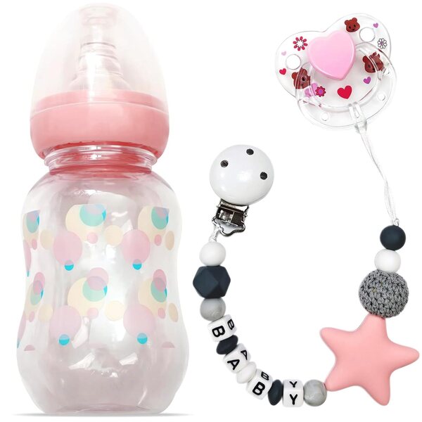 Puppenzubehör-Set mit Flasche, magnetischem Schnuller und Kette – Ameble