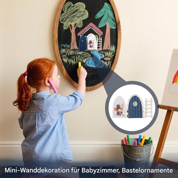 Fiabesca Porta delle Fate in Legno per Decorare Pareti e Stanze Bambini