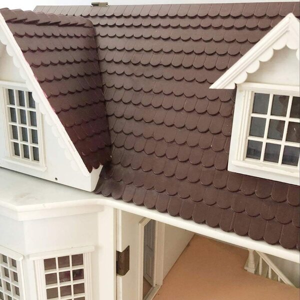 12 Miniatur-Holzdachziegel 1/12 für Puppenhäuser und DIY-Projekte