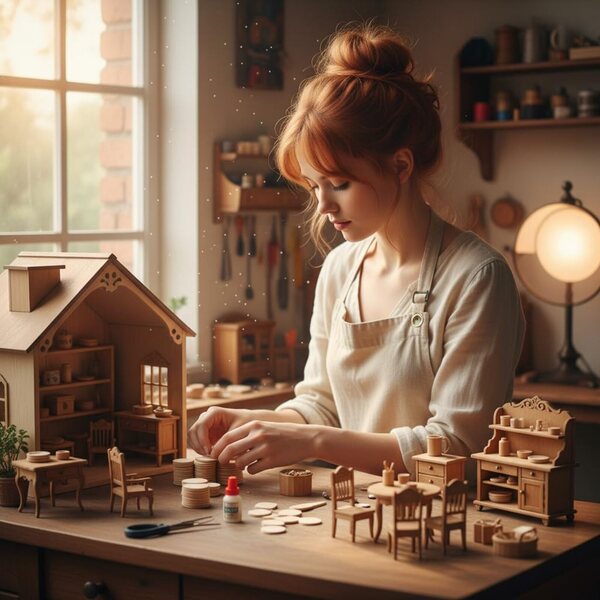 12 Miniatur-Holzdachziegel 1/12 für Puppenhäuser und DIY-Projekte