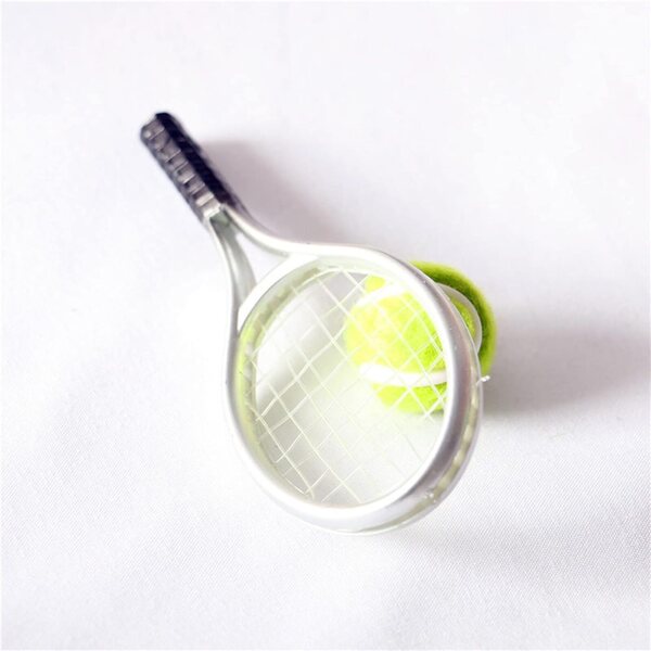 Set Miniatura racchetta da tennis e Pallina per Casa delle Bambole in Plastica Blu