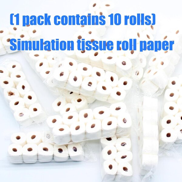 Miniature rotoli di carta igienica per casa delle bambole set da 10 pezzi in carta simulata