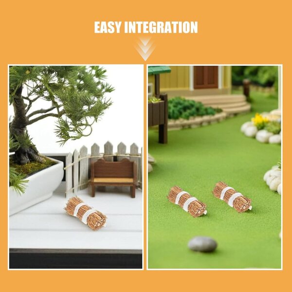 Mini balle di fieno 4 cm - 12 pezzi | Accessori realistici per la decorazione della casa delle bambole e del giardino fai-da-te