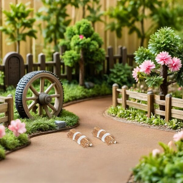 Mini balle di fieno 4 cm - 12 pezzi | Accessori realistici per la decorazione della casa delle bambole e del giardino fai-da-te