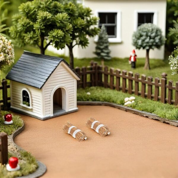 Mini balle di fieno 4 cm - 12 pezzi | Accessori realistici per la decorazione della casa delle bambole e del giardino fai-da-te