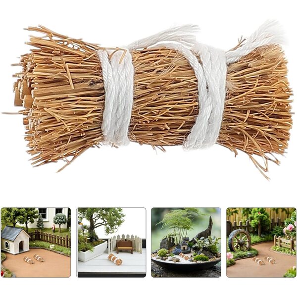 Mini balle di fieno 4 cm - 12 pezzi | Accessori realistici per la decorazione della casa delle bambole e del giardino fai-da-te