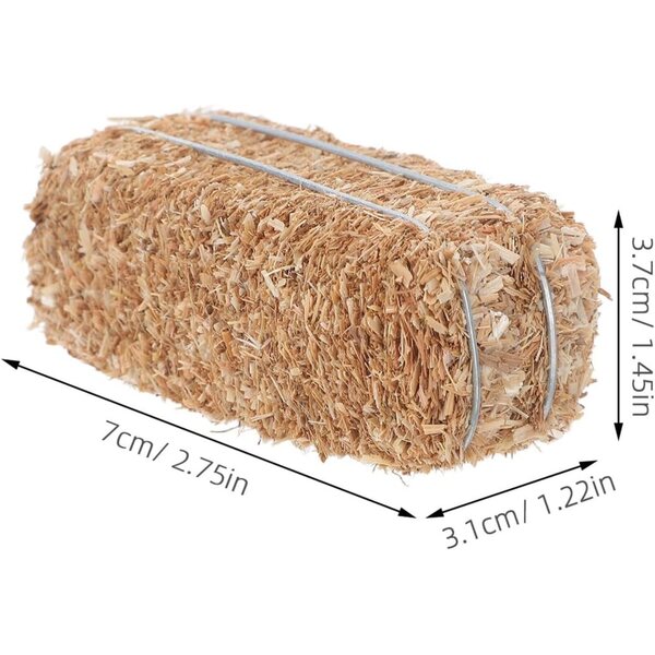 Mini decorazione di balle di fieno 7x3,7x3,1 cm per casa delle bambole, festa western, decorazione autunnale