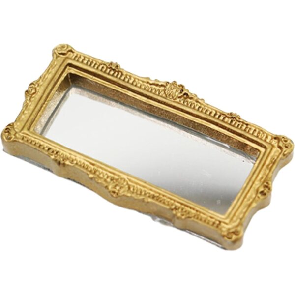 Mini Specchio Quadrato in Resina per Casa delle Bambole e Decorazioni Vintage