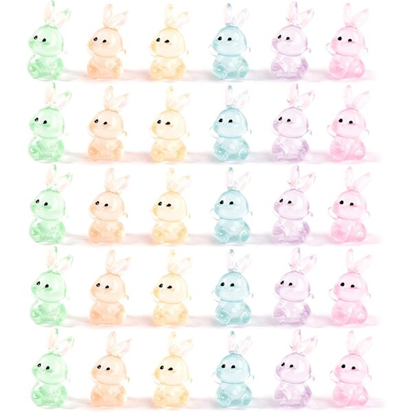30 Mini Animali in Resina Che Si Illuminano al Buio 6 Colori per Decorazioni