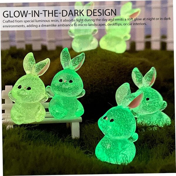 30 Mini Animali in Resina Che Si Illuminano al Buio 6 Colori per Decorazioni