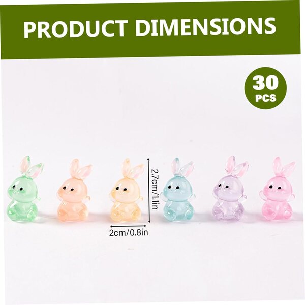 30 Mini Animali in Resina Che Si Illuminano al Buio 6 Colori per Decorazioni