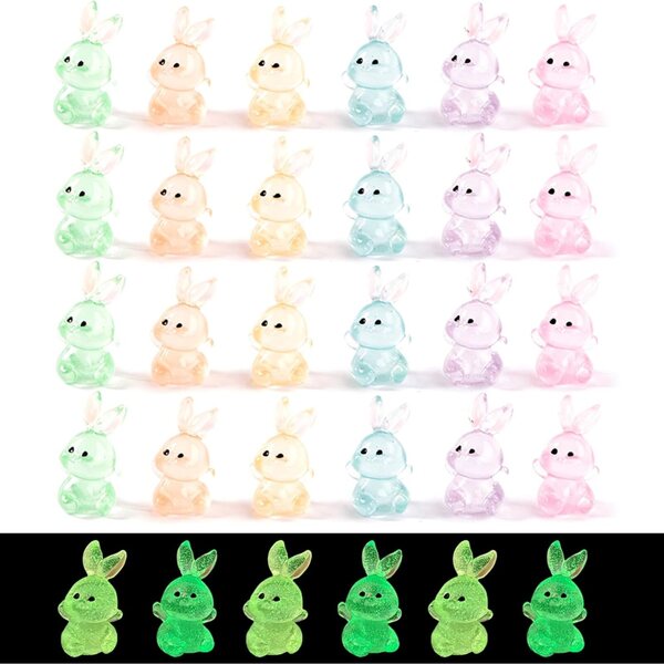 30 Mini Animali in Resina Che Si Illuminano al Buio 6 Colori per Decorazioni
