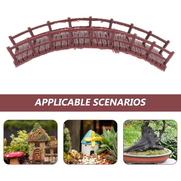 Miniatur-Chinesische Brücke aus Kunststoff für Zen-Garten und Dekorationen Miniatur 9x3 cm