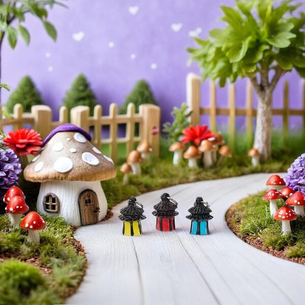 STOBAZA Leuchtende Weihnachtsminiaturen aus Harz – 14 Lichter für Häuser, Gärten und Dekorationen