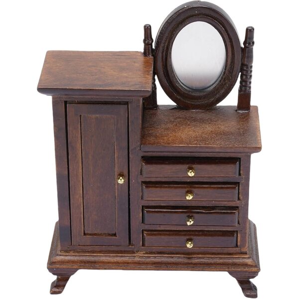 Tavolo da Toeletta in Miniatura Vintage 1:16 in Legno per Casa delle Bambole