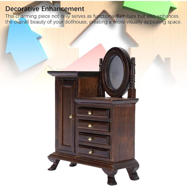 Tavolo da Toeletta in Miniatura Vintage 1:16 in Legno per Casa delle Bambole