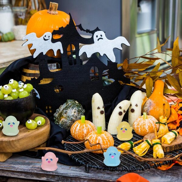 50 Mini-Figuren aus leuchtendem Kunstharz mit Geistermotiv für Halloween-Dekorationen