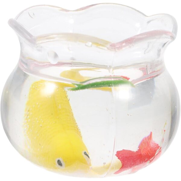 Mini Acquario Koi Miniatura per Decorazione casa delle bambole e Ufficio 3x3x2,5 cm